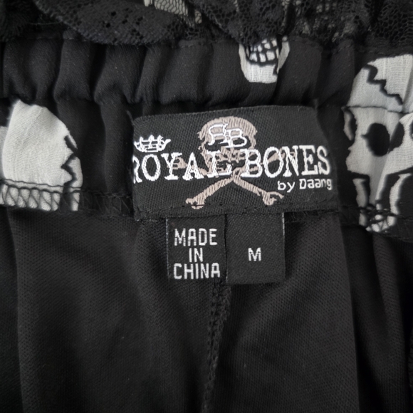 Royal Bones Black And White Skull Dress Size M - Picture 8 of 9